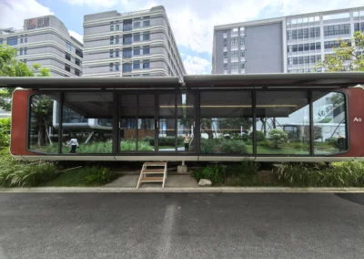 WA90 space capsule house glass facade modular building