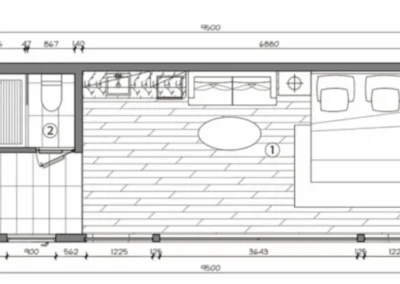 BAUSTADT Space Capsule House A50 floor plan layout design blueprint